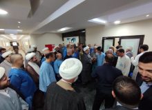 دیدار صمیمی حجت الاسلام والمسلمین احمد مطهری، امام جمعه تبریز، علی اکبر سلمانی، مدیر کل بنیاد شهید و امور ایثارگران آذربایجان شرقی، عبدالرزاق میراب، مشاور استاندار و هیات همراه با جانبازان بستری در بیمارستان تخصصی فجر تبریز در آغاز هفته دفاع مقدس